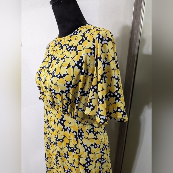 Who What Wear Yellow and Black Floral Polka Dot Maxi Dress NWOT - Picture 8 of 14